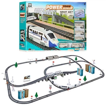 Детская железная дорога Power Train BSQ 2181, 86 элементов, со светом и туннелями, длина путей 914 см