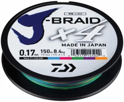Шнур Daiwa J-Braid X4E 150m Multi Color 8.4kg 0.17mm #1.5 (12745-017)