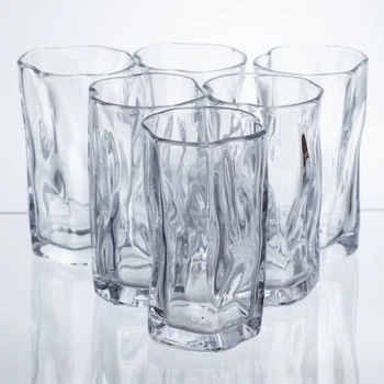 Набор стаканов для напитков Crinkle Glass 6 штук по 270 мл HP-17-62