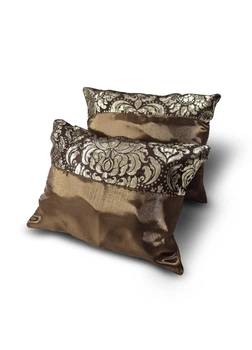 Комплект декоративных подушек Lumelle Damask Атлас 38х30см 2шт коричневы с золотистым (п_0897)