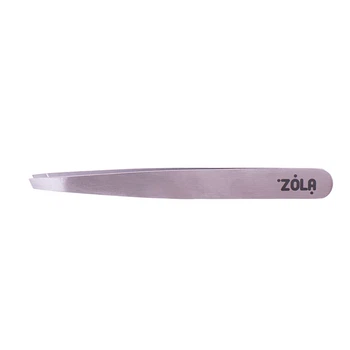 Пинцет Zola Silver для бровей, скошенный