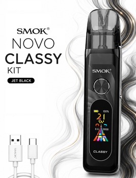Многоразовая Pod-система Smok Novo Classy KIT Jet Black под система смок ново глэси черная электронка 1350мАч 3мл