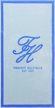 Tommy Hilfiger полотенце для пляжа с монограммой из натурального 100% хлопка, ультрамягкое и быстросохнущее, 90*170 см, плотность 450 г/м² – синий