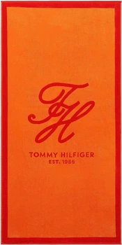 Tommy Hilfiger рушник для пляжу з монограмою з натуральної 100% бавовни, ультрам'який та швидковисихаючий, 90*170 см, щільність 450 г/м² – помаранчевий
