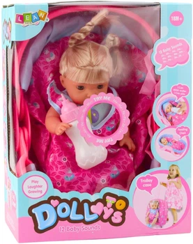 Пупс LEAN Toys В переноске + аксессуары 30 см (25106)