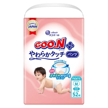 Трусики-підгузки GOO.N Plus для дітей 6-12 кг (розмір M, унісекс, 52 шт)