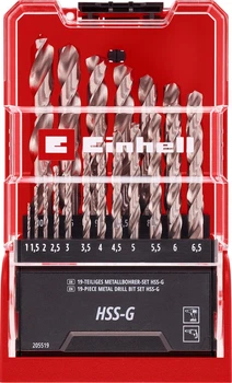 Zestaw wierteł Einhell do metalu HSS-G Silver 19 szt. (49205519)