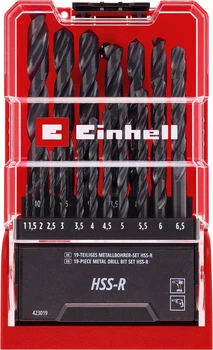 Zestaw wierteł Einhell do metalu HSS-R Black 19 szt. (49423019)