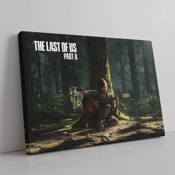 Інтер'єрна картина Останні з нас 2, Еллі грає на гітарі, Last Of Us 2, декор кімнати геймера, 60×90 см (id4226)