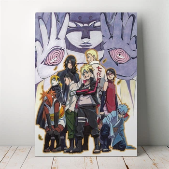 Интерьерная картина Наруто, Naruto, главные персонажи аниме, 42×30 см (id0301)