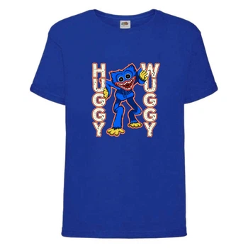 Футболка дитяча Поппі Плейтайм Хаггі Ваггі (Poppy Playtime huggy wuggy 001) синя 128 см