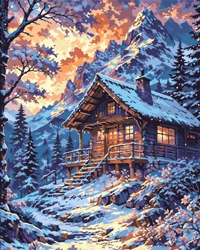 Картина за номерами 40×50 см Kontur. Пейзаж. Тиша зимових гір DS0801