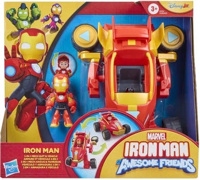 Набір Hasbro Marvel 2 in 1 Iron Man and his awesome friends: Mech Suit and Vehicle 10 см G1474 (5010996313317)