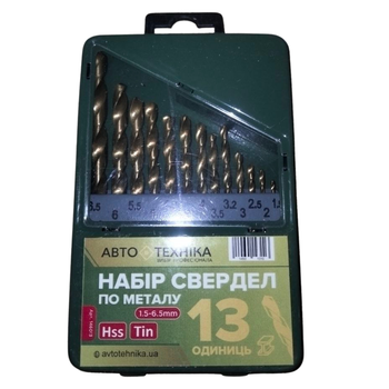 Набор сверл по метал. 19 ед. в мет. короб Автотехника 146019