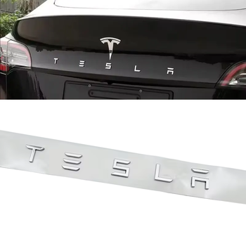 Емблема TESLA (буквы на багажник) 3D ABS Chrome 49×2 см для Tesla Model 3 / Y / S / X 901C