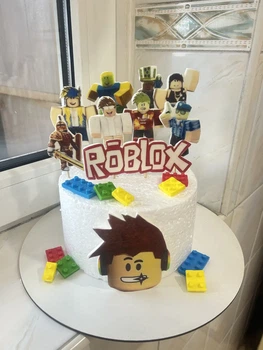 Набор сахарных мастичных топперов, декор украшения для торта Роблокс "Roblox"