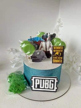 Набір цукрових прикрас для декора торта , мастичні топери PUBG