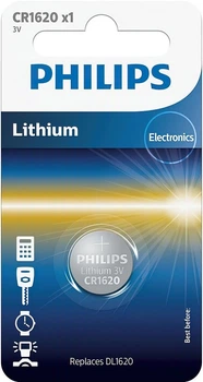 Батарейка Philips CR1620 BLI 1 Lithium (CR1620/00B)