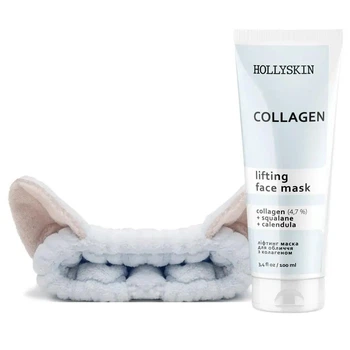 Маска для лифтинга кожи лица Hollyskin Collagen Lifting Face Mask 100 мл + Мягкая косметическая повязка