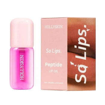 Увлажняющее масло для губ Hollyskin So Lips Peptide Lip Oil 004 Frozen Lemonade 4 мл | свежий цитрусовый аромат, пептиды, интенсивное увлажнение и сияющий глянцевый блеск