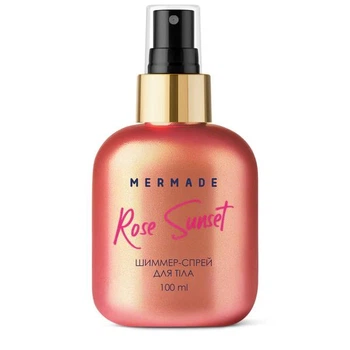 Шиммер – спрей для сияния кожи тела Mermade Rose Sunset з рожевими блискітками 100 мл