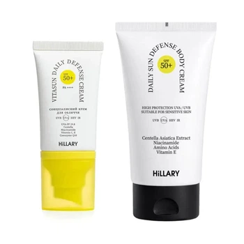 Набор Hillary Face & Body Photoaging Defense Set SPF 50+ для защиты кожи лица и тела от фотостарения