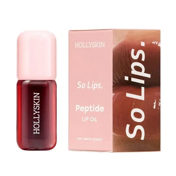 Зволожувальна олія для губ Hollyskin So Lips Peptide Lip Oil 009 Berry Sorbet 4 мл | ягідний аромат, пептиди, інтенсивне зволоження та сяючий глянцевий блиск