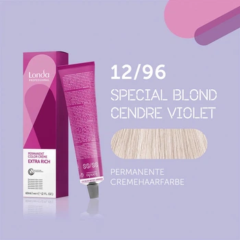 Стійка фарба для волосся Londa Professional Permanente Color Cremehaarfarbe 12/96 Спеціальний блондин сандре фіолетовий 60 мл