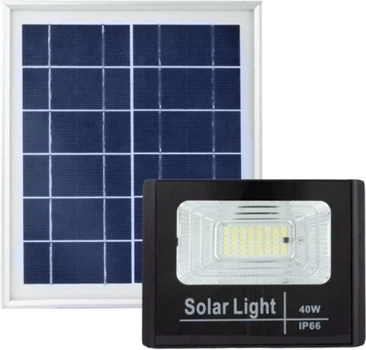 Прожектор LED Alltop Saving, 6000K, 40Вт, Black, IP66 с солнечной батареей, батарея LiFePO4, 12-15 ч