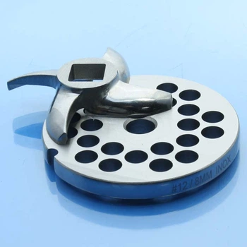 Решітка та ніж м'ясорубки Meat Mincer ME120E HM-12 FW-Eco120R HM-12N нержавійка котлетна 8/7мм Enterprise