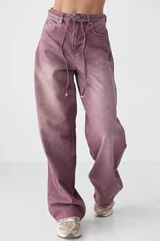 Кольорові джинси Baggy на зав'язках G&M Ls-1767 38р Размер цвет бордо