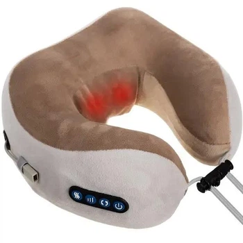 Подушка массажная для шеи U-shaped massage pillow, массажер для плеч и шеи с эффектом памяти ортопедическая