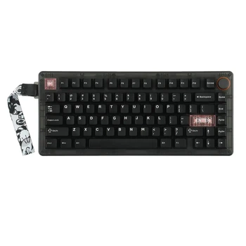 Бездротова механічна клавіатура CIDOO QK75 Black, з ролером, розмір 75%, RGB підсвічування (2.4G/Bluetooth/USB)