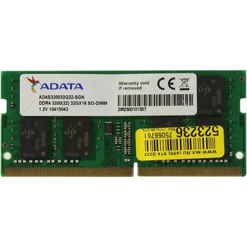 Модуль пам'яті ADATA SODIMM DDR4-3200 32768MB PC4-25600 (AD4S320032G22-SGN)
