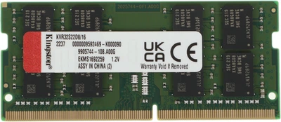 Пам'ять Kingston 16 GB SO-DIMM DDR4 3200 MHz (KVR32S22D8/16)