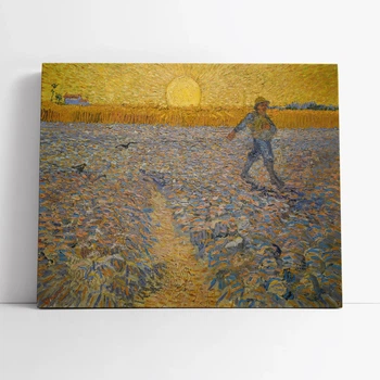 Интерьерная картина Сеятель, Винсент ван Гог, Vincent van Gogh, Sower at Sunset, 30×38 см (id6655)