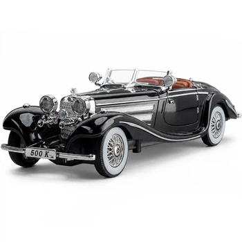 Металева модель Mercedes-Benz 500K Special Roadster 1936 1:24 ретро автомобіль інерційна машинка зі світлом і звуком