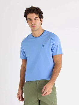 Футболка хлопковая длинная мужская U.S. Polo Assn 11A799-0400A(BLUE NEUTRAL) M Голубая (786662657041)