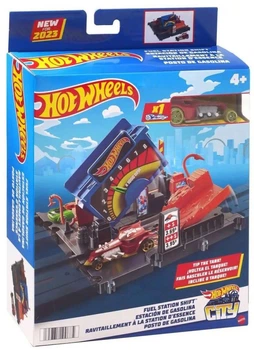 Zestaw torów Mattel Hot Wheels City - Fuel Station Shift Track Set (HKX45) (194735109685)