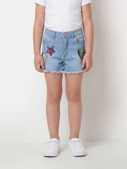 Дитячі джинсові шорти для дівчинки Minoti Splash 6 38206JNR 122-128 см Сині (5063025025996)