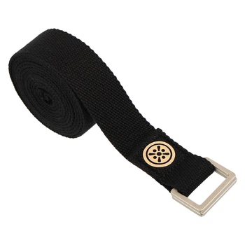 Ремень для йоги пояс для занятий йогой и пилатеса Bloom Yoga Strap 7088 размер 183x3,2см Black