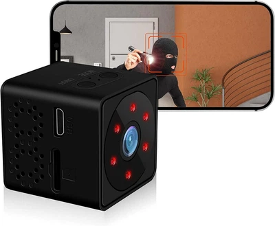 WiFi мини камера 4K с ночным видением, детекцией движения и картой 32 ГБ для дома и присмотра