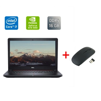 Игровой ноутбук Б-класс Dell Inspiron 15-5577 / 15.6" (1920x1080) IPS / Intel Core i7-7700HQ (4 (8) ядра по 2.8 - 3.8 GHz) / 16 GB DDR4 / 128 GB SSD + 1000 GB HDD / nVidia GeForce GTX 1050, 4 GB GDDR5, 128-bit / WebCam / HDMI / Windows 10 б/у + Подарок