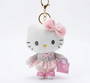 Мягкая игрушка брелок Хеллоу Китти с сумкой Hello Kitty розовая 14 см (3001940)