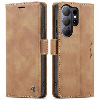Чехол книжка Caseme с магнитом для Samsung Galaxy S26 Ultra коричневый