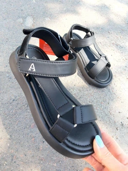 Босоножки для девочки Apawwa 1183 black черные р. 32-20,5 см