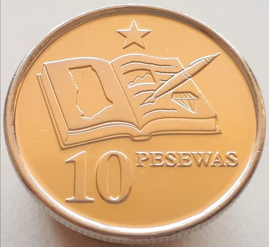 Монета Гана 10 песев 2016