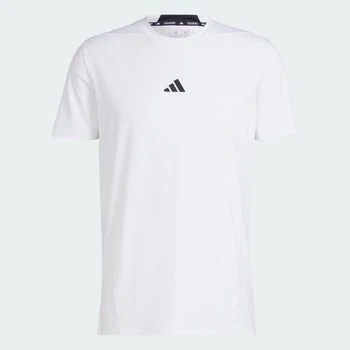 Мужская футболка Designed for Training Workout adidas IS3808 (L) белый (4067887184229)