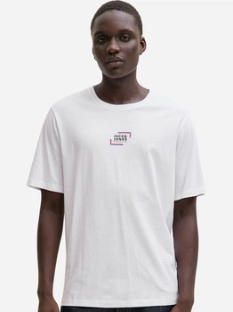 Футболка хлопковая длинная мужская Jack & Jones 12268415-White S Белая (5715831443814)