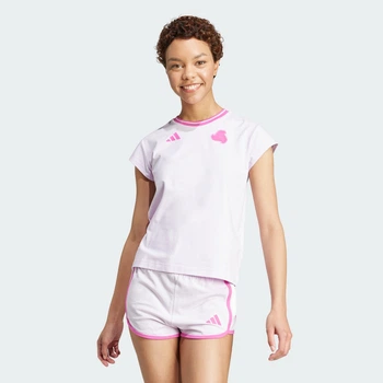 Женская футболка Tiro Cut 3-Stripes Cotton Baby adidas JC8208 (XS) фиолетовый (4067891003547)